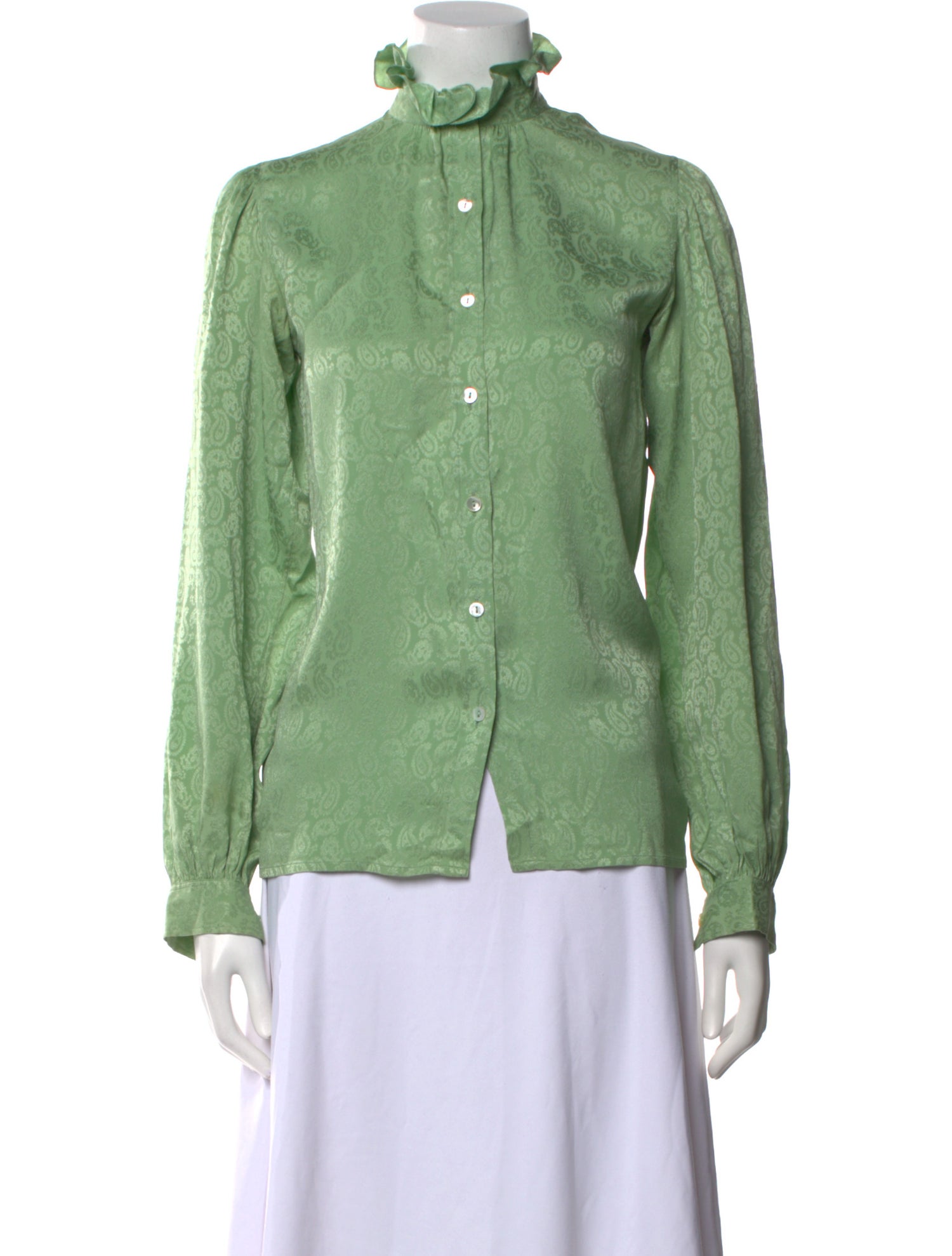 Yves Saint Laurent Rive Gauche Vintage 1980's Button-Up Top