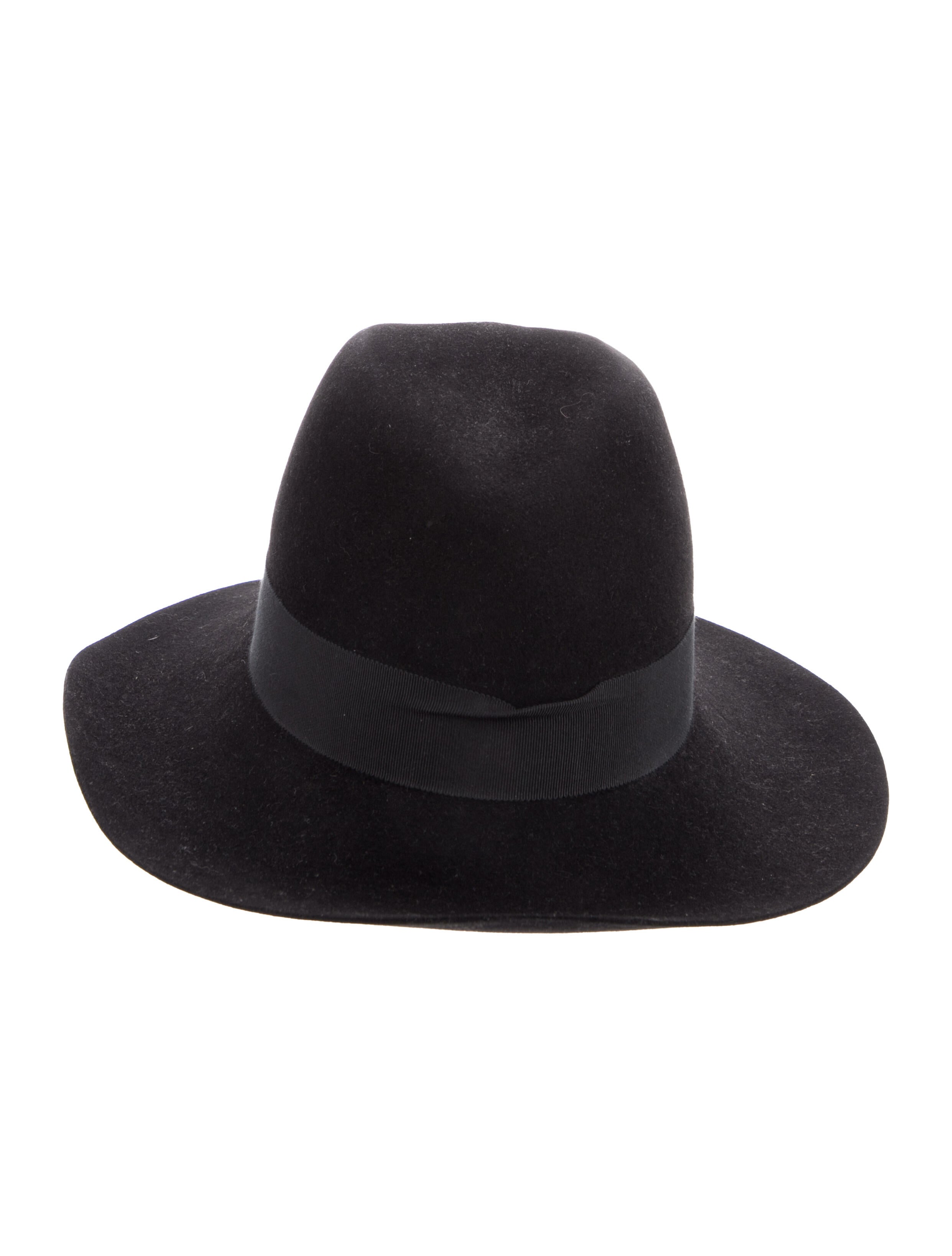Saint Laurent Black Rabbit Leather Cotton Bowler Hat