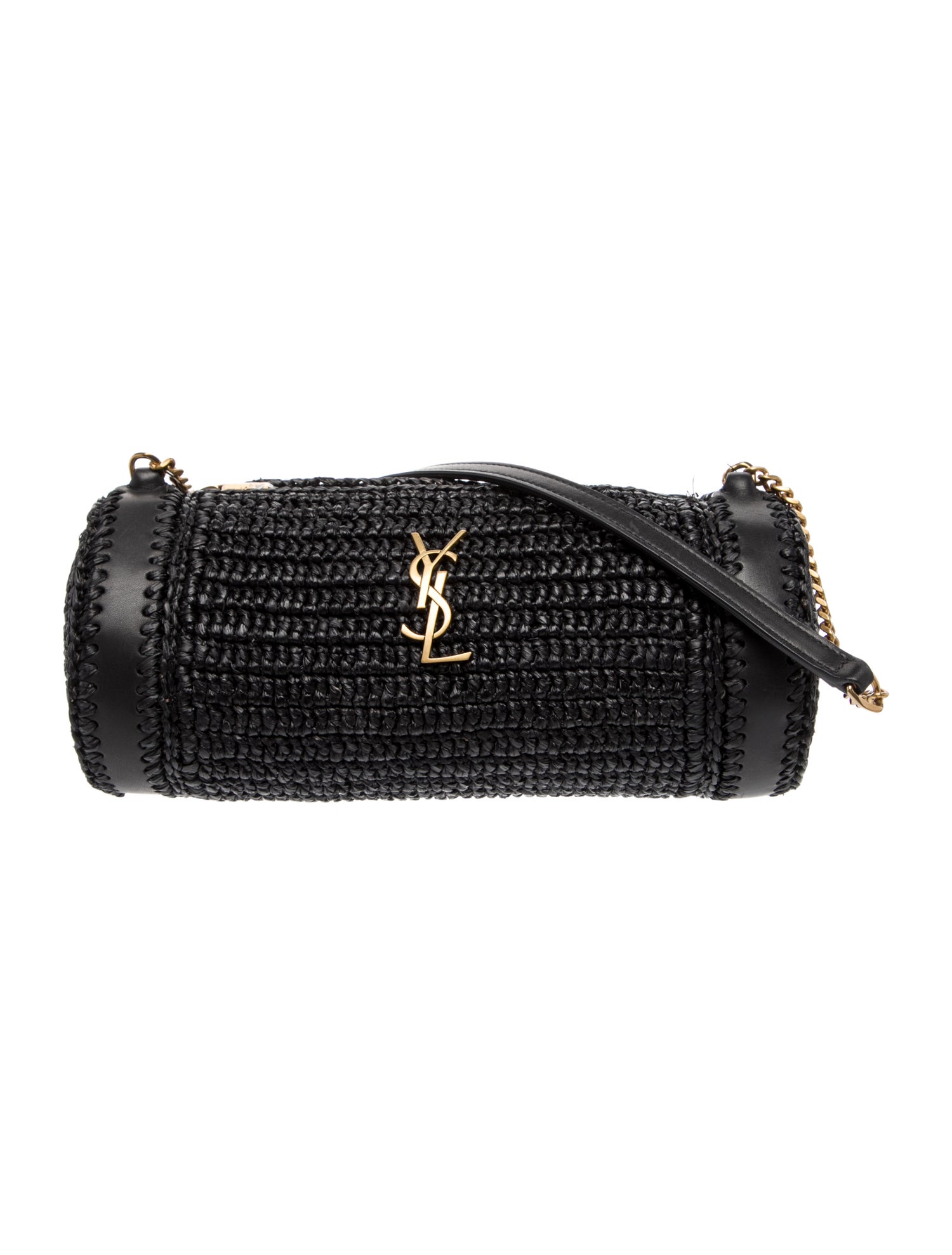 Bottega Veneta Lambskin Chain Pouch Zebra Bag - Black