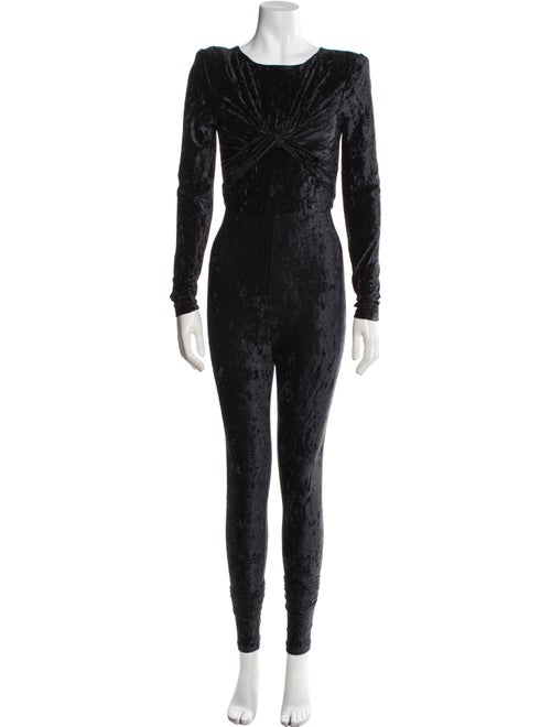 Saint Laurent Velour Scoop Neck Jumpsuit