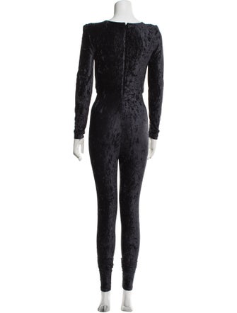 Saint Laurent Velour Scoop Neck Jumpsuit