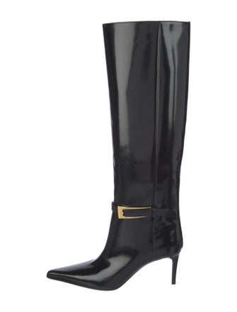Saint Laurent Lee boot in glazed leather Patent Leather Rain Boots