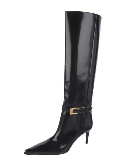 Saint Laurent Lee boot in glazed leather Patent Leather Rain Boots
