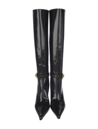 Saint Laurent Lee boot in glazed leather Patent Leather Rain Boots