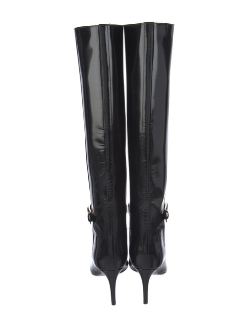 Saint Laurent Lee boot in glazed leather Patent Leather Rain Boots