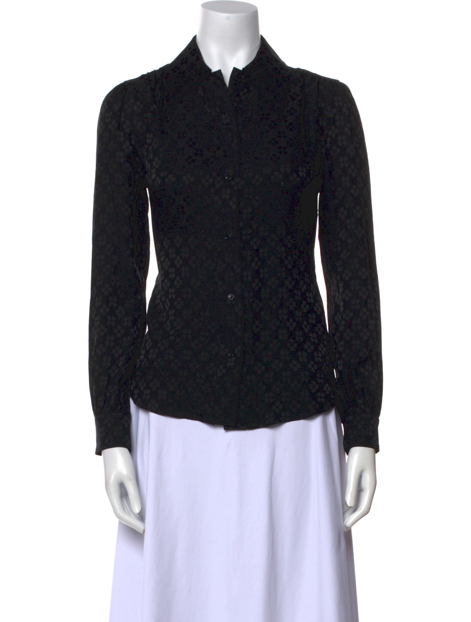 Saint Laurent Silk Printed Button-Up Top w/ Tags