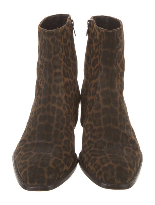 Saint Laurent Suede Animal Print Boots