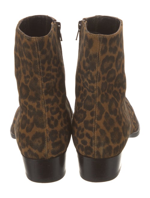 Saint Laurent Suede Animal Print Boots