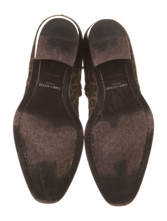 Saint Laurent Suede Animal Print Boots