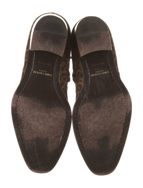 Saint Laurent Suede Animal Print Boots