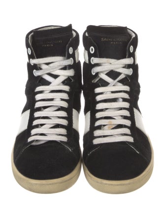 Saint Laurent Suede Leather Trim Embellishment Sneakers