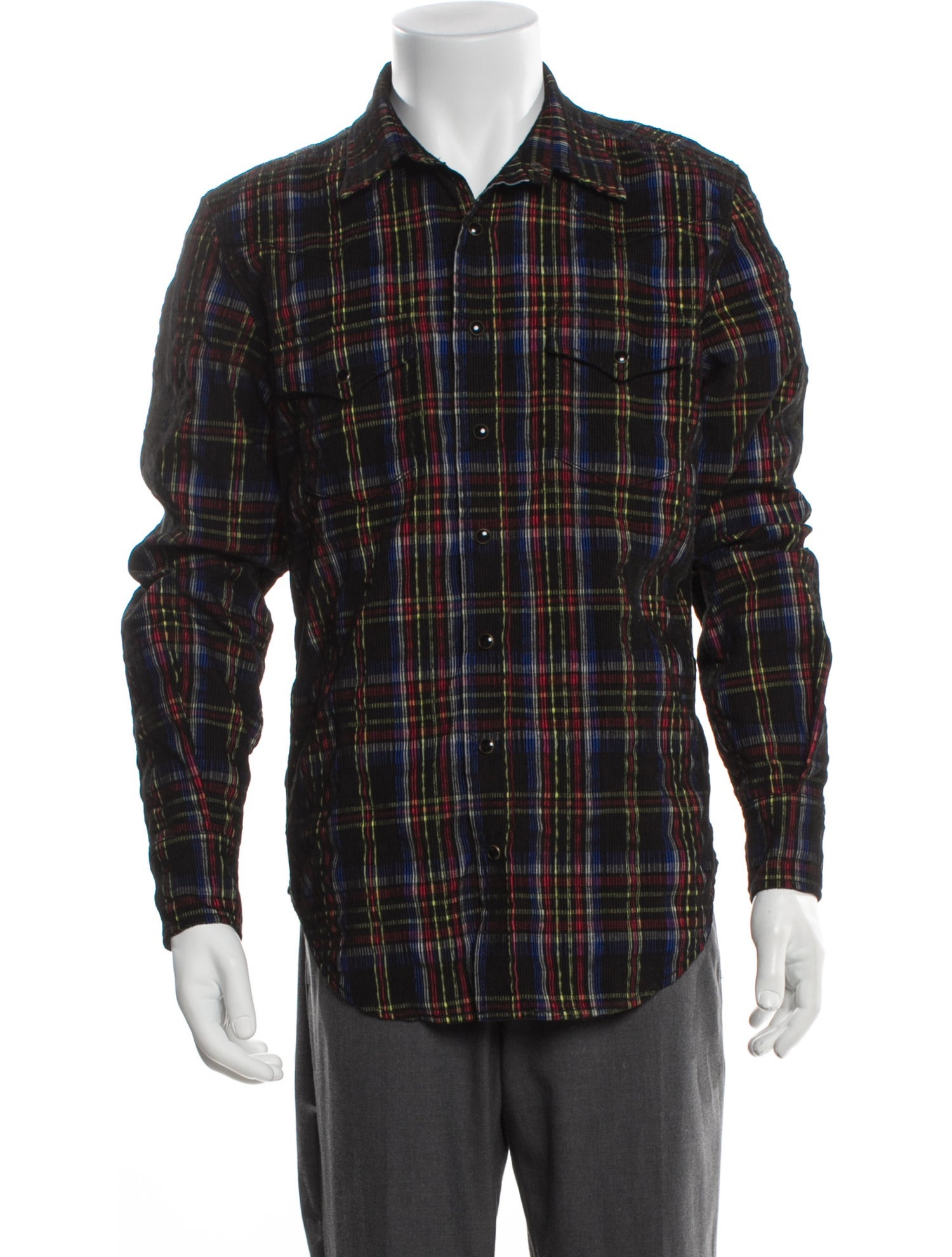 Saint Laurent 2022-2023 Plaid Print Western Shirt