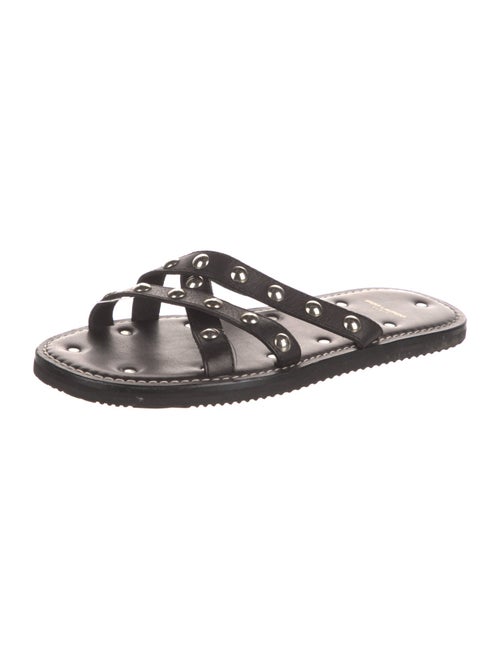 Saint Laurent Leather Studded Accents Slides