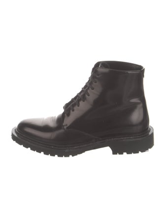 Saint Laurent Patent Leather Combat Boots