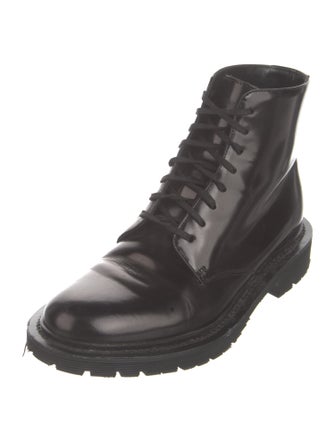 Saint Laurent Patent Leather Combat Boots