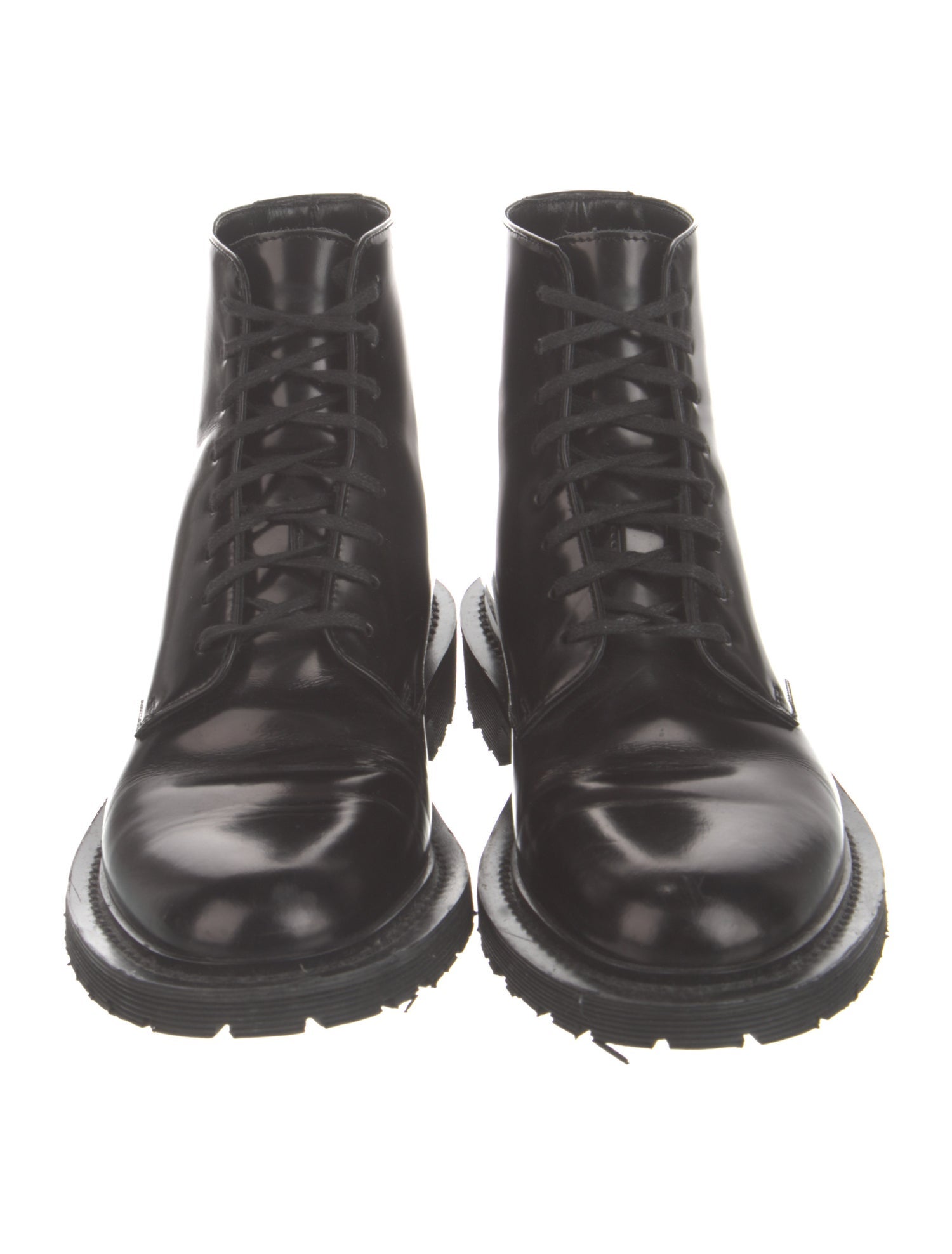 Saint Laurent Patent Leather Combat Boots