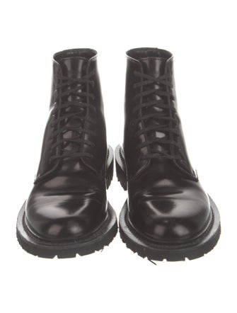 Saint Laurent Patent Leather Combat Boots