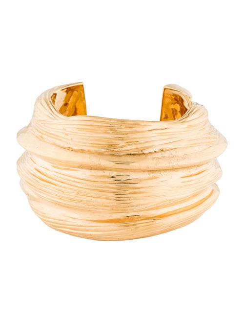 Saint Laurent Textured Round Cuff Bracelet