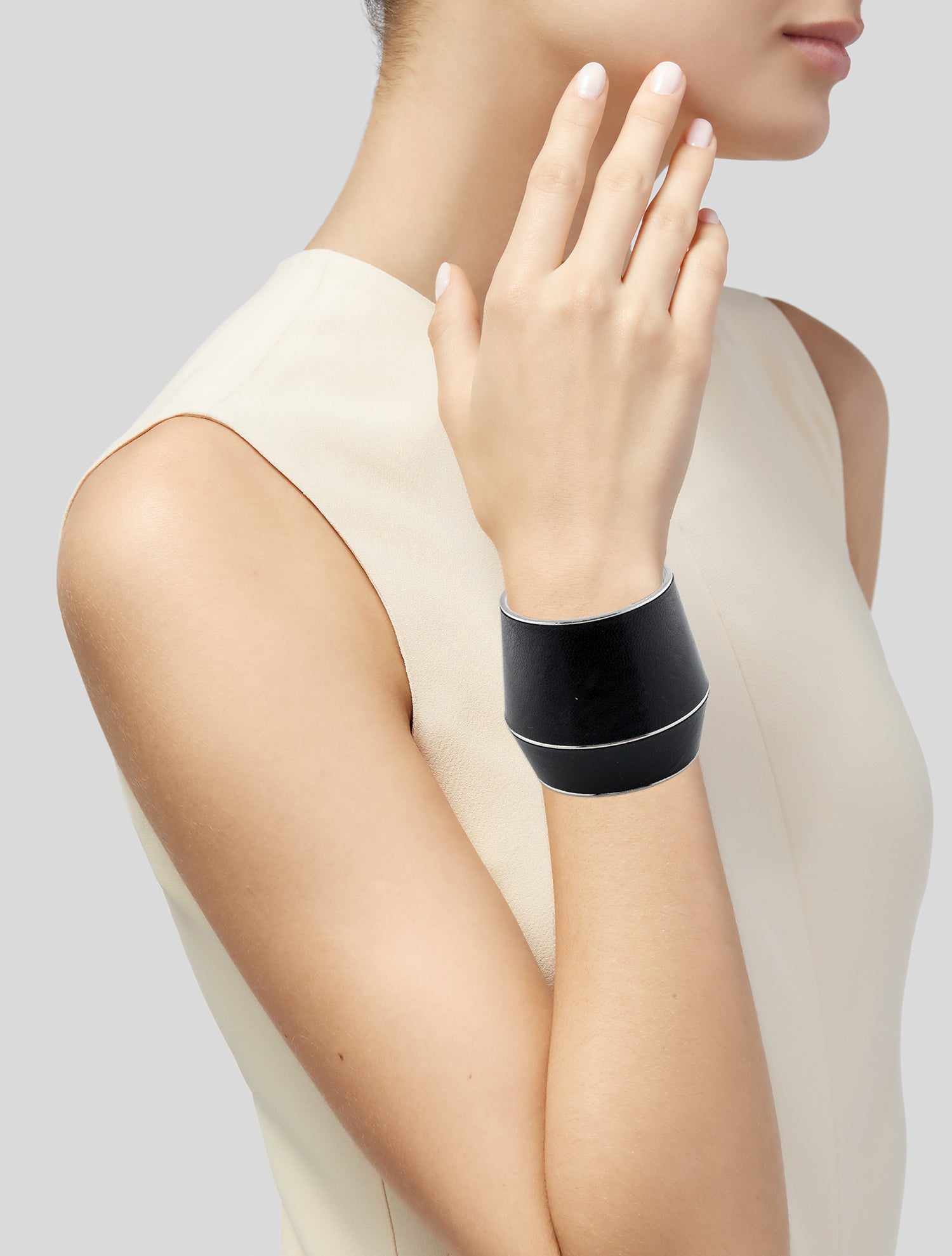 Saint Laurent Leather Cuff Bracelet