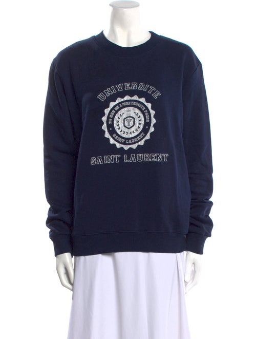 Saint Laurent Graphic Print Crew Neck Sweater