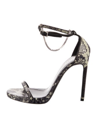 Saint Laurent Snakeskin Animal Print Sandals