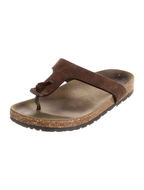 Saint Laurent Suede T-Strap Sandals
