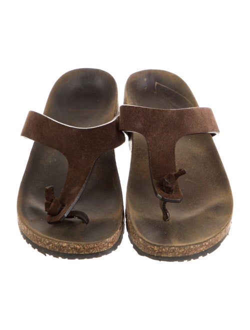 Saint Laurent Suede T-Strap Sandals