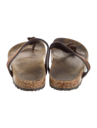 Saint Laurent Suede T-Strap Sandals