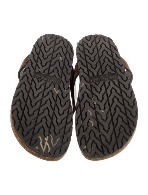 Saint Laurent Suede T-Strap Sandals