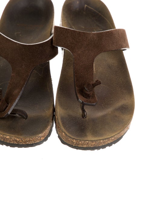 Saint Laurent Suede T-Strap Sandals