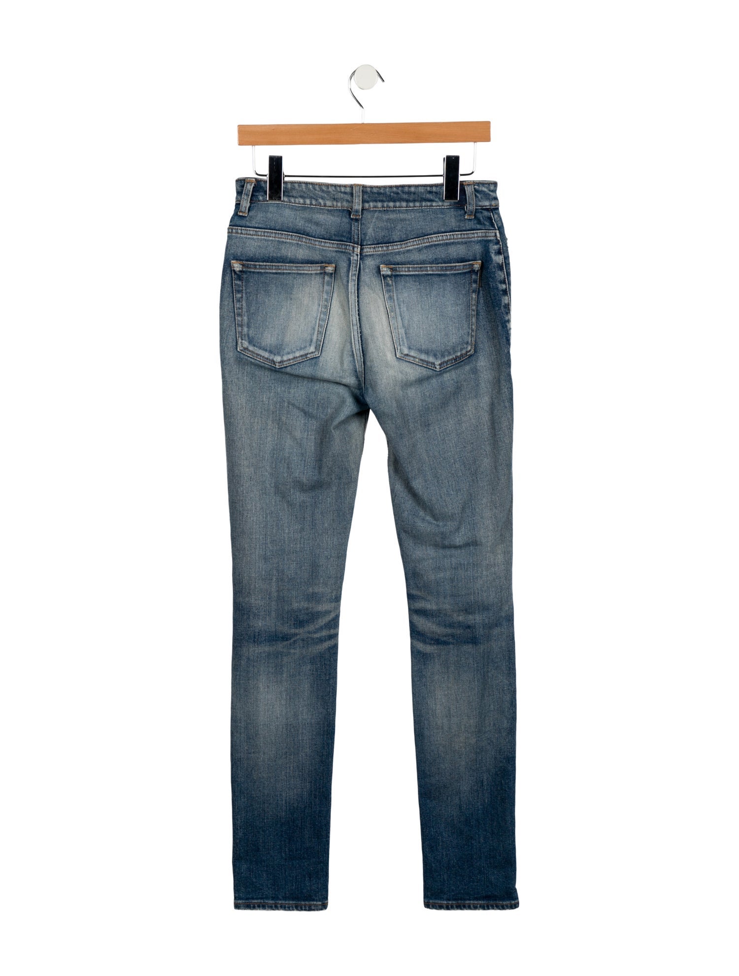 Saint Laurent Mid-Rise Straight Leg Jeans