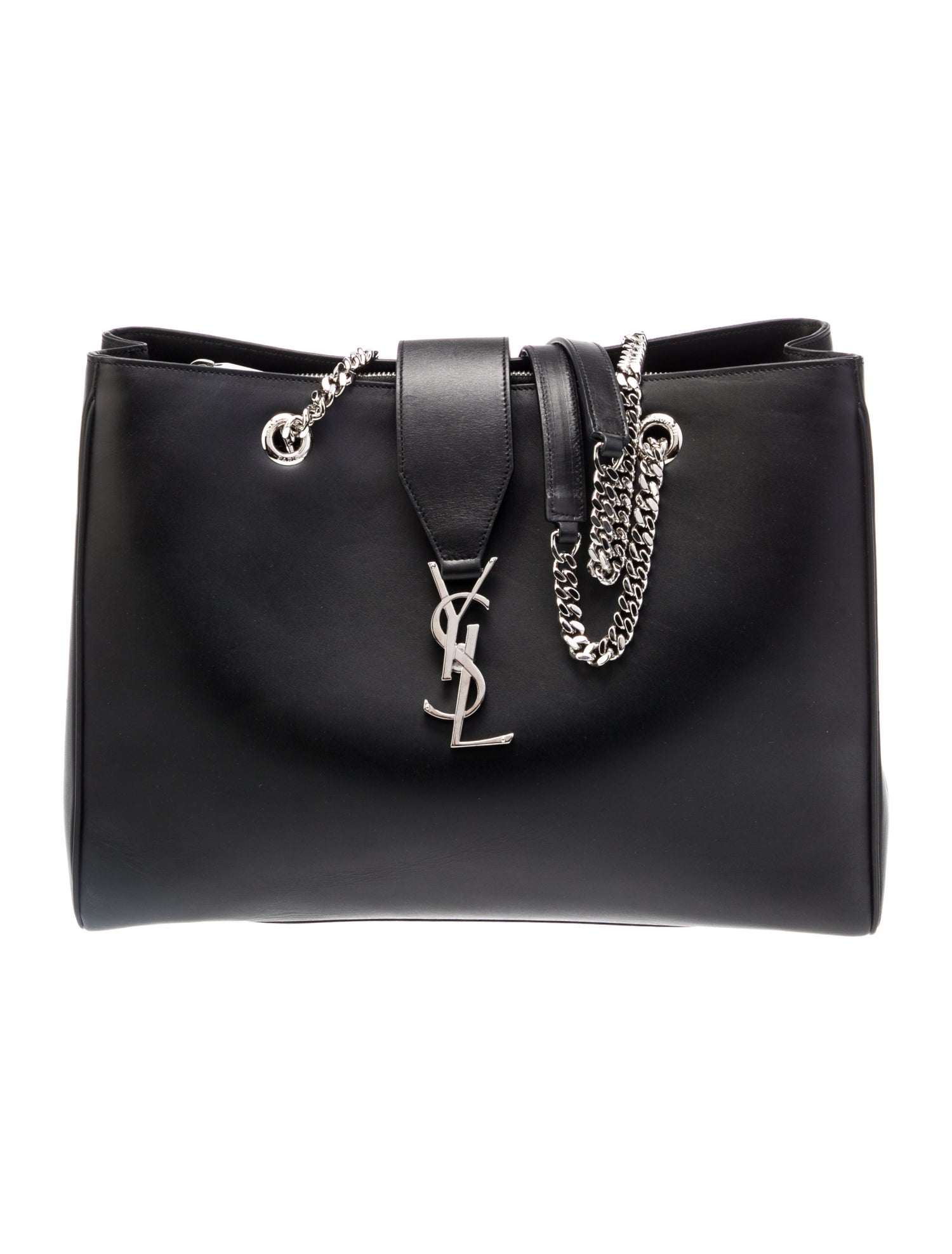 Saint Laurent Calfskin Monogram Cassandre Shopper Tote Large