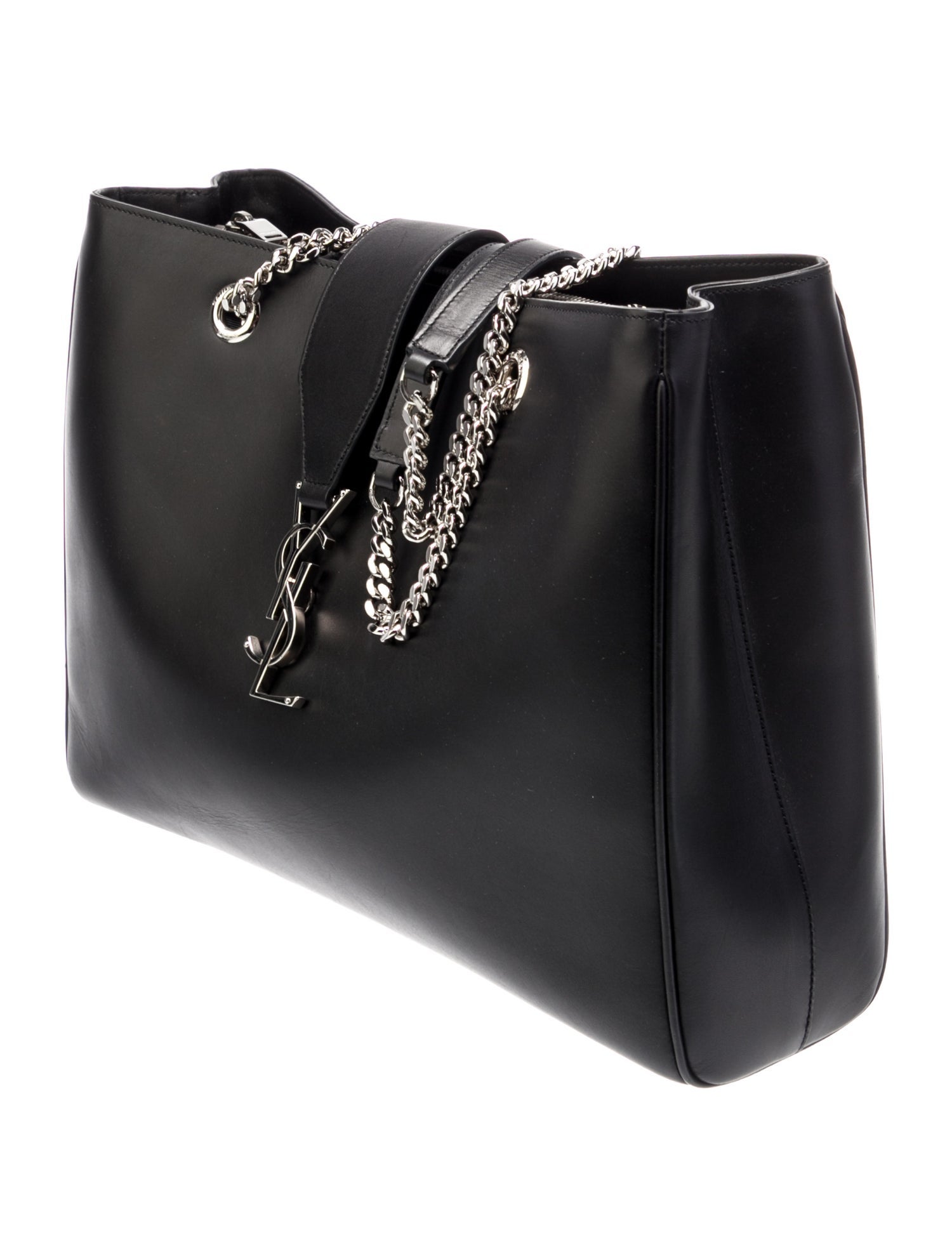 Saint Laurent Calfskin Monogram Cassandre Shopper Tote Large