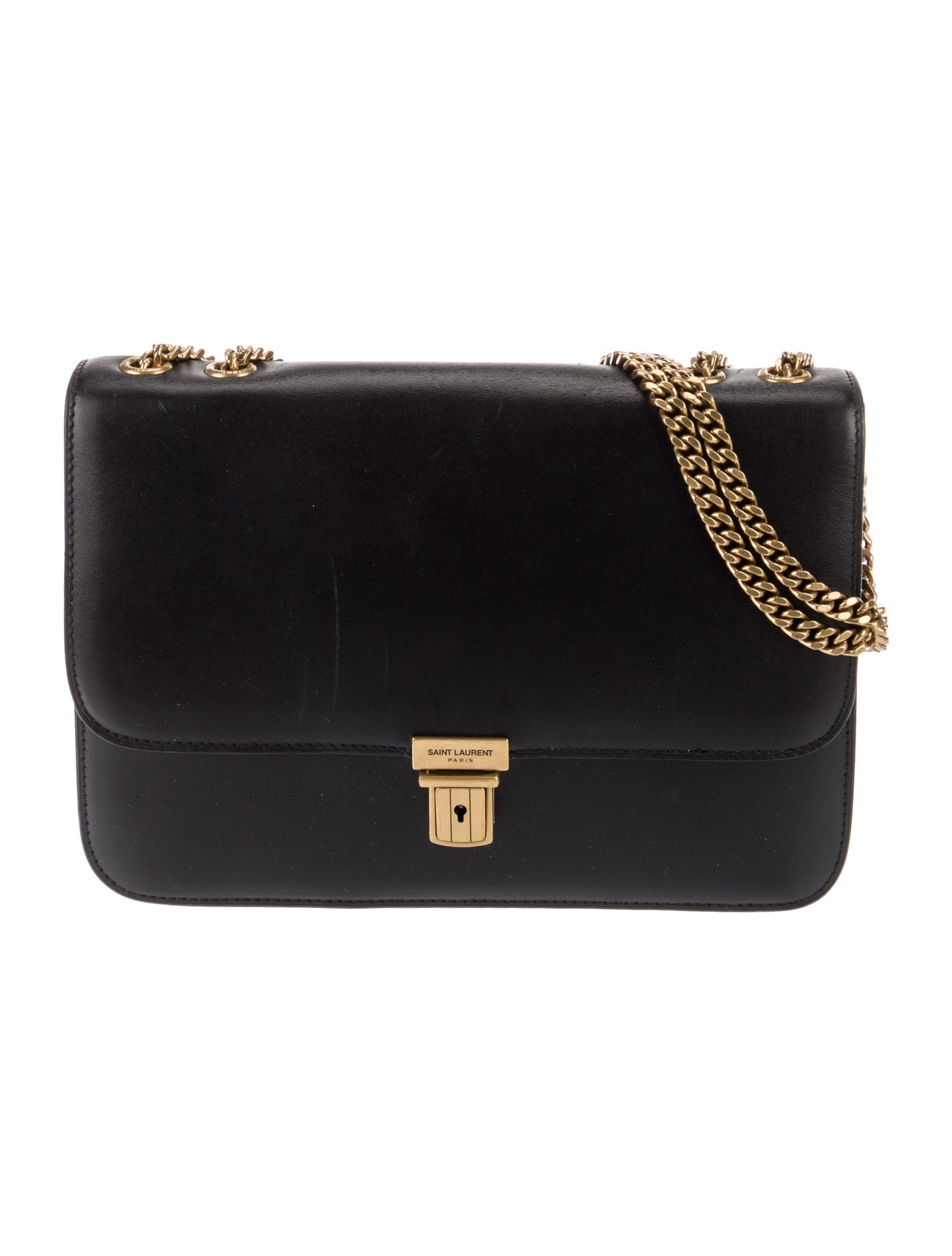 Saint Laurent Leather Tuc Chain Bag