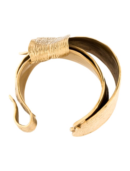 Saint Laurent Golden Leaf Chunky Cuff Bracelet