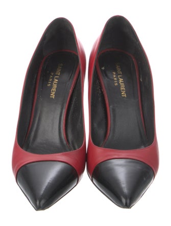 Saint Laurent Leather Colorblock Pattern Pumps