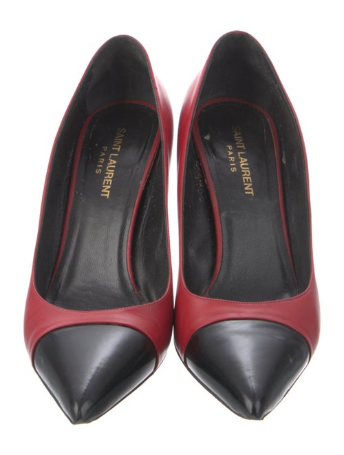 Saint Laurent Leather Colorblock Pattern Pumps