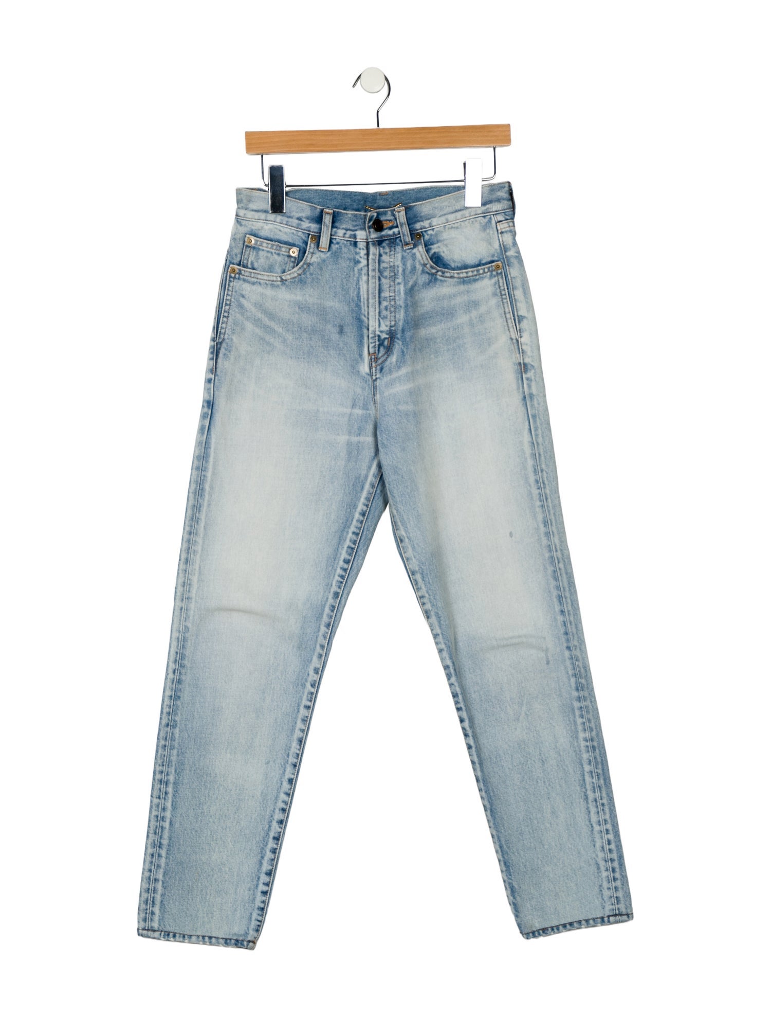 Saint Laurent High-Rise Straight Leg Jeans