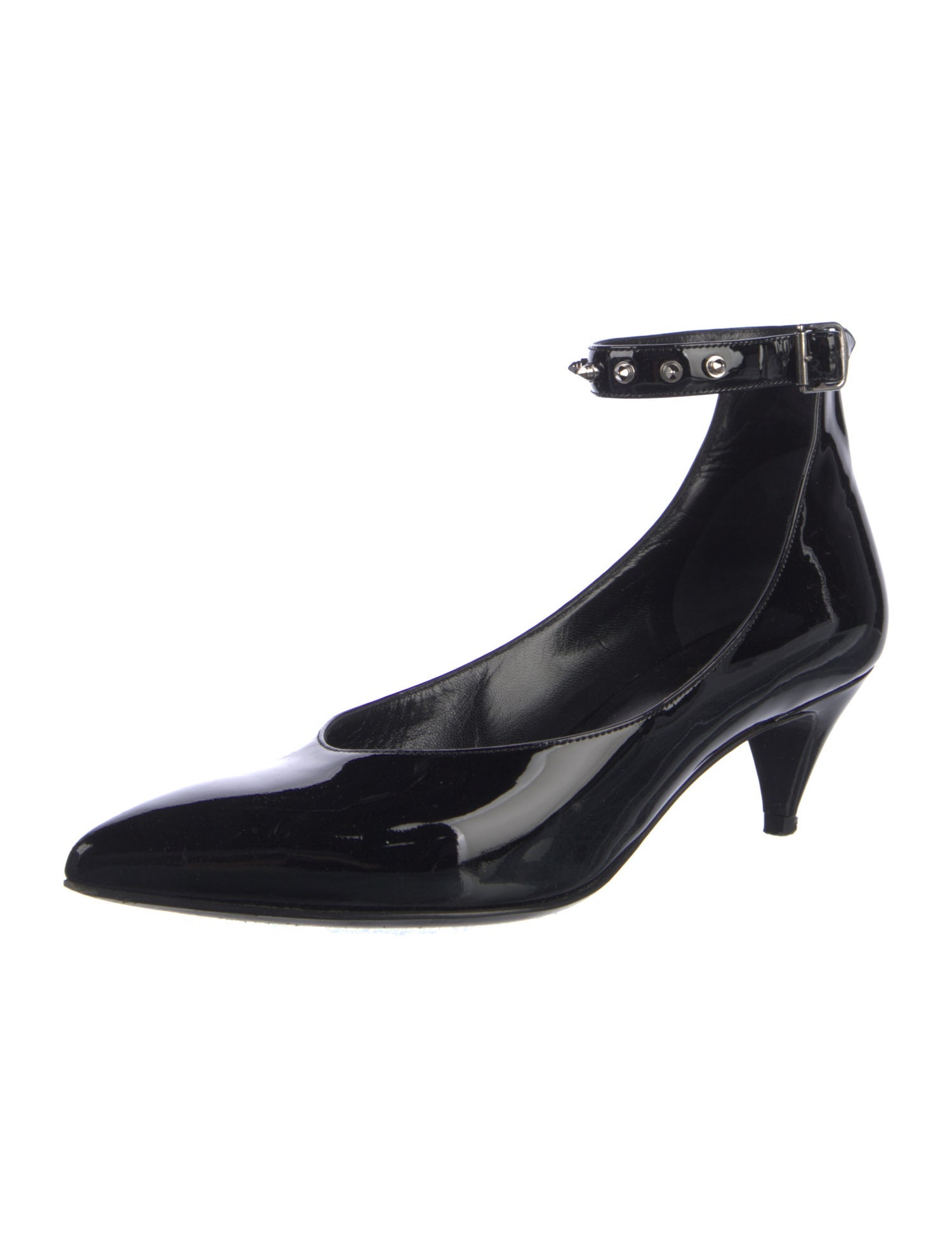 Saint Laurent Patent Leather Studded Accents Pumps