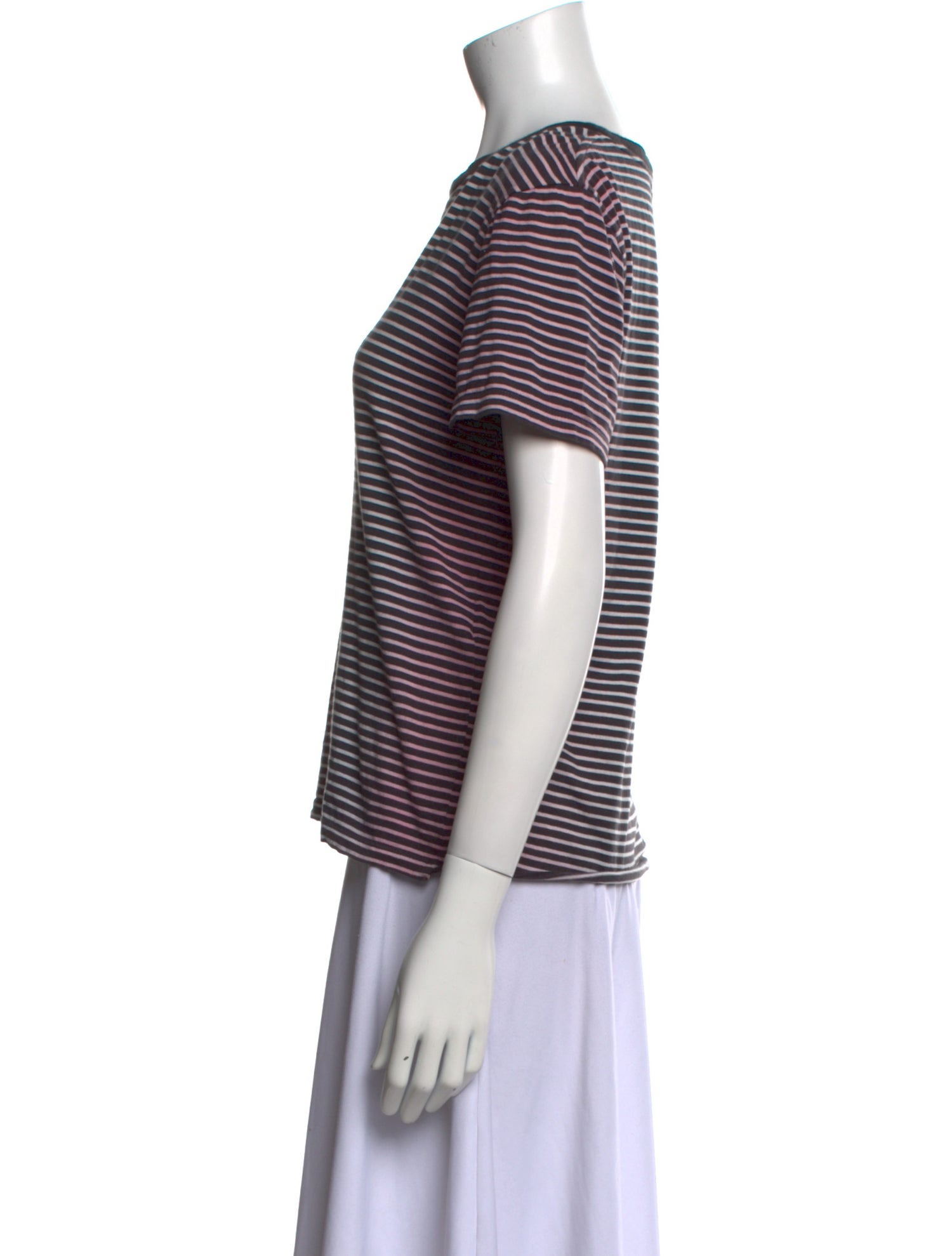 Saint Laurent Striped Crew Neck T-Shirt