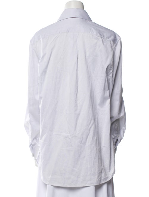 Saint Laurent Striped Long Sleeve Button-Up Top