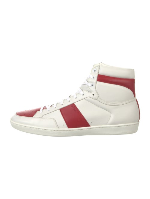 Saint Laurent Leather Colorblock Pattern Sneakers
