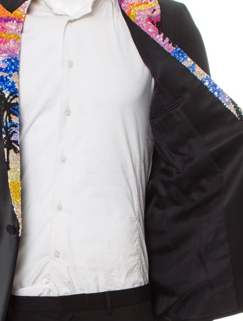 Saint Laurent Surf Sound Palm Tree Sequin-Embellished Blazer