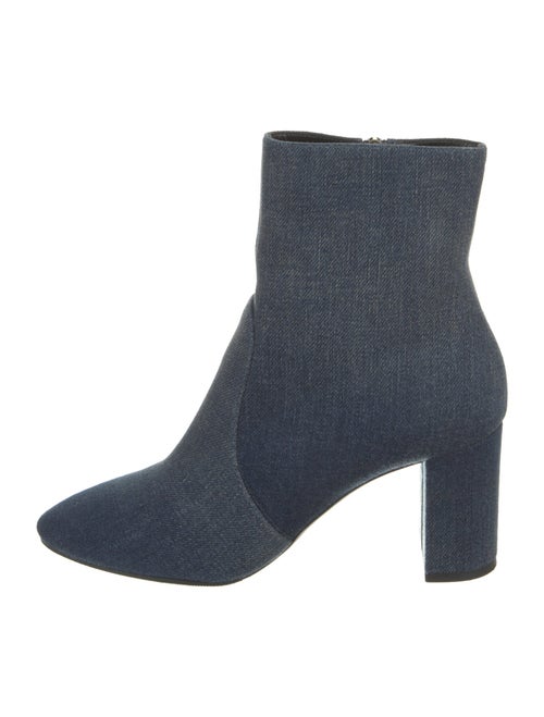 Saint Laurent Denim Colorblock Pattern Sock Boots