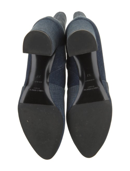 Saint Laurent Denim Colorblock Pattern Sock Boots