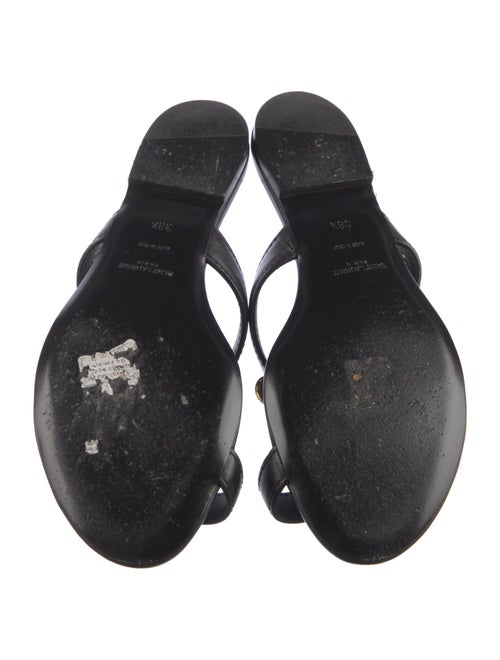 Saint Laurent Leather Chain-Link Accents Slides