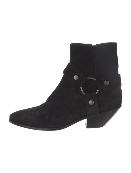 Saint Laurent Suede Moto Boots