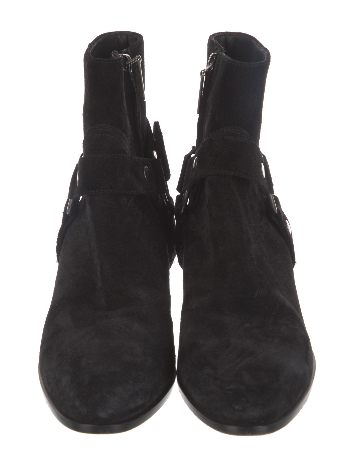 Saint Laurent Suede Moto Boots