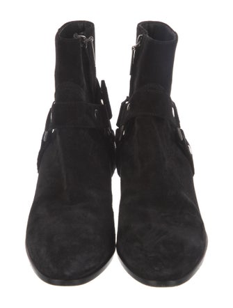 Saint Laurent Suede Moto Boots