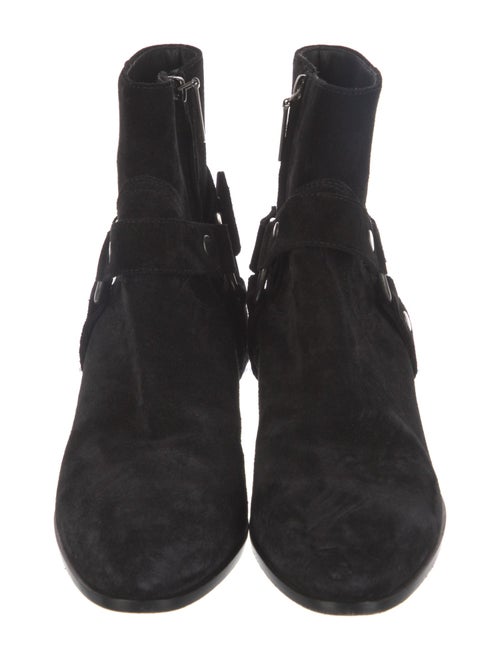 Saint Laurent Suede Moto Boots